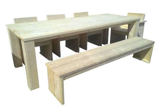 Terassengarnitur, Gartenmöbel, Loungeset aus Bauholz